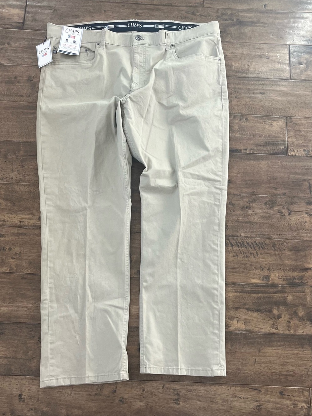 Men’s NWT Chaps khaki slim straight fit trousers Size 42" #chino #menswear